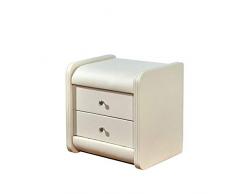 Zhengowen Comodini Ecopelle Imbottiti Comodino Moderna con 2-Cassetto for la casa Comodini Legno (Colore : White, Size : 45.5x40x48cm)