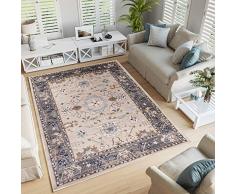 TAPISO Tappeto Salotto Classico – Colore Beige Chiaro Foglia Disegno Persiano di Inspirazione Orientale – Morbido – Facile da Pulire – Prezzo Economico 60 x 100 cm