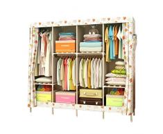 JHDDP3. Armadio for Camera da Letto Foglia dAcero, Effetto su Tela - Armadio - Abbigliamento Armadio di stoccaggio con Ripiani Appeso - 165cmx45cmx165cm in Legno