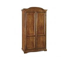 Mar.c.a. Design - Armadio con 2 Porte e Cappello a Gendarme in Legno di Pioppo Color Noce Scuro, Mobile da Interno Arte Povera Made in Italy - Misura 107x55x197h