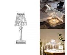 VOKOT L5 Lampada da tavolo touch senza fili ricaricabile effetto cristallo in acrilico abatjour per camera da letto comodino bar ristoranti 3 modalità di luce caldo freddo naturale