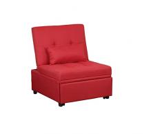 Totò Piccinni Poltrona Pouf Prestodormo pronto letto con Cuscino (Bordeaux, Senza Braccioli)