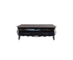 Rokoko - Cassettiera in stile antico Louises, stile barocco, colore: nero con argento n. 26, larghezza 125 cm