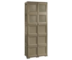 Tontarelli Omnimodus Armadio 5 Moduli 6 Ante Lisce 4 Traforate, Plastica, Wengè, 79x47x203 cm