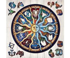 Puzzle Rotondo 1000 Pezzi per Adulti Zodiacale Oroscopo Jigsaw Puzzle Costellazione Circolare Puzzle Decompressione Divertente Gioco Fai Decorazione Casa Camera da Letto Puzzle Bambini Regalo