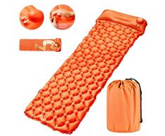 Wanme Materasso da Campeggio Gonfiabile con Cuscino, Letto Gonfiabile da Campeggio Spessore 1 Persona per Backpacking, Viaggio, Spiaggia, Camping, Allaperto & Interno