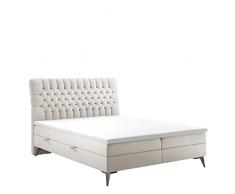 Letto matrimoniale con cassettone Molly, letto continentale, letto singolo, 140/160/180 cm, letto con contenitore, 160 x 200 cm, colore: beige