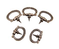 TUERSI 5pcs 27x24mm Antique Cabinet Manopole Contenitore di Gioielli Cassetto Cassetto Cassetto Cassettiera Pull Manopole Autocarichi Maniglia a Vite Vintage Mobili Raccordi