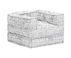 vidaXL Pouf Modulare a Strisce Poltrona Imbottita Gommapiuma Comoda Sedia Poltroncina Morbida Relax Chaise Longue Letto Pouf in Tessuto Grigio