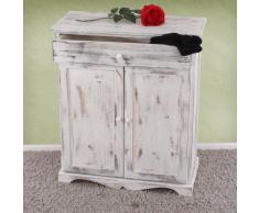 Serie vintage credenza cassettiera legno paulonia cassetto e sportelli 33x66x78cm ~ bianco