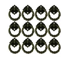 12 pezzi vintage retrò armadio da cucina armadio cassetto cassettiera Pull maniglia manopola ottone antico