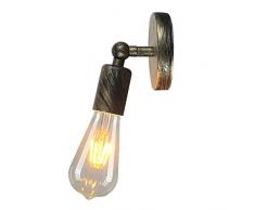 iDEGU Lampada da Parete Vintage Industriale Lampada a Muro in Metallo Applique da Parete Orientabile di 180° E27 Illuminazione da Parete Interni per Camera da Letto Bagno Corridoio (Ruggine Bronzo)