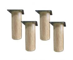 Solid wood legs Piede in Legno massello Mobile TV Piedi Gambe Comodino Gambe di Sostegno, Materiale in Legno Massiccio, Resistente, 4 portanti 300 kg, 1 Confezione da 4.
