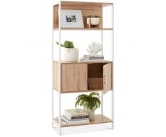 Best Choice Products Libreria, mobili decorativi per la casa per soggiorno, passerella, ingresso con armadio, stoccaggio chiuso, spazio alto ripiano design, design elevato, rovere chiaro