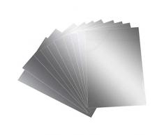AILANDA 10 Pezzi Specchio da Parete Autoadesivo Flessibile Adesivi Murali Specchio Piastrelle Non Vetro Decorazione per Domestica Armadio Porte Ufficio Bagno Campeggio 15x10x0.01cm