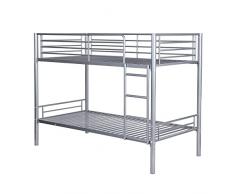 Homy Casa Letto a castello, Facile da Montare, Telaio in metallo, adatto per la Casa, dormitorio, Appartamento, Argento