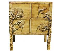 Casa Padrino cassettone in stile country di lusso naturale antico - Armadio in legno massello fatto a mano con 4 cassetti - Mobili in Stile Country