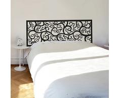 Sticker Decal Decalcomania da Parete in Vinile con Motivo Floreale Barocco, Decorazione da Letto (King Size, Marrone Scuro).