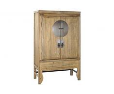 DRW Armadio Orientale con 2 Ante in Abete e Metallo in Naturale 108 x 49 x 175 cm, 108x49x175cm