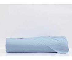 BIANCHERIA WEB Lenzuola Cordonetto 200x300 cm, 100% Cotone, Lenzuola Letto Francese In Tinta Unita, Azzurro