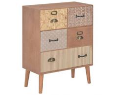 vidaXL Credenza con 5 Cassetti Decorativa in MDF Elegante Robusta Moderna Armadietto Cassettiera in MDF Marrone 60x30x78 cm