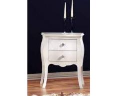 Dafne Italian Design Comodino bombato a 2 cassetti, Bianco Laccato, Stile Classico (cm. L. 50 - H. 60 - P. 30) (TVG)