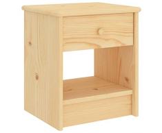 vidaXL Comodino Legno Chiaro 35x30x40 cm in Legno Massello di Pino