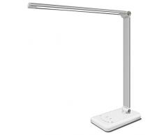 Lampada da Scrivania 52 LED,USB Ricaricabile,Lampada da Tavolo Dimmerabile 5 Luminosità × 10 Modalità,Pieghevole Touch Controllo Lampade per Ufficio,Timer 30/60 Mins,funzione di memoria