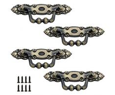 NewZC 4 Pezzi Maniglie per Cassetti Antichi Lega Di Zinco Maniglia Bronzo Decorativa Con Viti Pomelli per Mobili Vintage Con Viti Maniglia Antica Mobile per Cassettiera Armadio Da Cucina