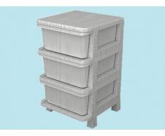 MOBILETTO CASSETTIERA MODULARE RATTAN 3 CASSETTIERE BAGNO CUCINA CM.37X37X60