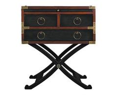 linoows - Comò con Gambe a Forbice, Stile coloniale, Colore: Blu