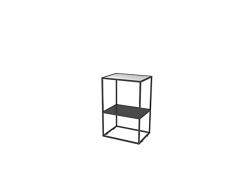 Tavolino Stretto In Ferro Battuto, Tavolini Da Caffè In Vetro Compatto Tavolini Alti Display Stand Angolo Unità Elegante Camerino Comodino A Doppio Strato, Bagno, Soggiorno(Size:40*30*60CM,Color:Nero)