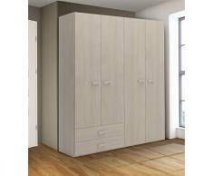 FELVER CASA & CO SRL Armadio 4 Ante E 2 CASSETTI Olmo
