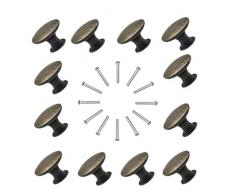 12 pomelli vintage in ottone per cassettiera, per armadio, cassetto, cucina, 12 pezzi