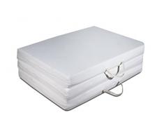 EvergreenWeb - Materassino Futon Pieghevole salvaspazio, Materasso Singolo in Waterfoam Sfoderabile in Tessuto Anallergico e Traspirante Alto 9 cm FUTON Easy (80x200)