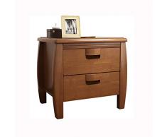 BMKIW Comodino di progettazione del doppio del cassetto di legno solido, mini comodino semplice antico