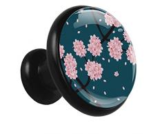 Metallo Manopole per armadietti fiore di ciliegio in cristallo tondo per maniglioni per cassettiera Closet （4 pezzi） 3.2x3x1.7cm