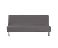 Fodera per divano senza braccioli tinta unita Stretch Fodera per fodera per futon 3 posti Fodera per divano pieghevole per elastici 3 posti Pieghevole Divano letto senza braccioli 200 x 130 cm