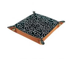 Nuvole Verdi Valet Vassoio in Pelle Vassoio Gioielli Dadi Box Comodino Vassoio Pu Cuoio Vassoio Comodino Comodino Caddy Dadi Holder 20.5x20.5cm