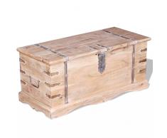 Lechnical Cassapanca in Legno Cassapanca Cassapanca Contenitore Vintage in Legno Massello Cassapanca in Legno Acacia WR