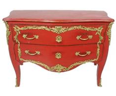 Casa Padrino cassettone barocco rosso antico/oro 130 x 65 x A. 90 cm - Cassettone fatto a mano in legno massello stile antico con 2 cassetti - Mobili Barocchi