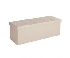 SONGMICS Cassapanca, Pouf Panca Contenitore con Coperchio a Ribalta, Adatto per Camera da Letto Corridoio Soggiorno, capacità di 120 Litri, Regge Fino a 300 kg, Beige LSF70M