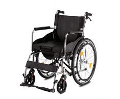 sedia a rotelle Carrozzina Pieghevole Portatile, Dispositivo di frenata a Due Vie, deambulatore in Metallo Massiccio con cassettone di Tipo Pull 100KG Grande Ruota Posteriore Ammortizzante, Vecchio