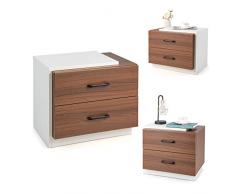 Armadietto Schedario Yaheetech - 2 Cassetti Con Ruote, Ripiano Aperto, Marrone/Nero, 42x40x69 Cm