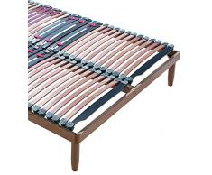 Evergreenweb - Rete Matrimoniale a 28 Doghe in Legno di Faggio Ortopedica con Ammortizzatori, Basculanti e Regolatori di Rigidità, Ergonomica, Rete Letto Fissa in varie Misure per Tutti i Materassi (140x195 cm Matrimoniale Francese)