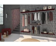 Cabina armadio a muro su misura. Prodotto di alta qualità. Alluminio no acciaio.L.200-300 cm. Altezza 253 cm.