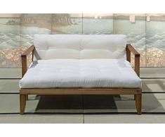 VivereZen - Divano Letto Futon Edera Struttura Naturale con futon cotone rilavorato 14 cm