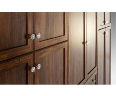 Dafne Italian Design Armadio a 6 Ante battenti. Effetto Noce (cm. 284 x 55 x 251h)