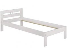 Erst-Holz Solido Bianco Telaio Letto Classico in Pino massello 90x190 Senza doghe 60.64-09-190WoR