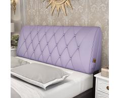 GXY Cuscino Comodino Doppio Tatami in Pelle Cuscino Morbido Cuscino Grande Coprisedia Posteriore Copriletto Semplice Moderno Cuscino (Colore : Purple, Dimensioni : 200x10x58cm)